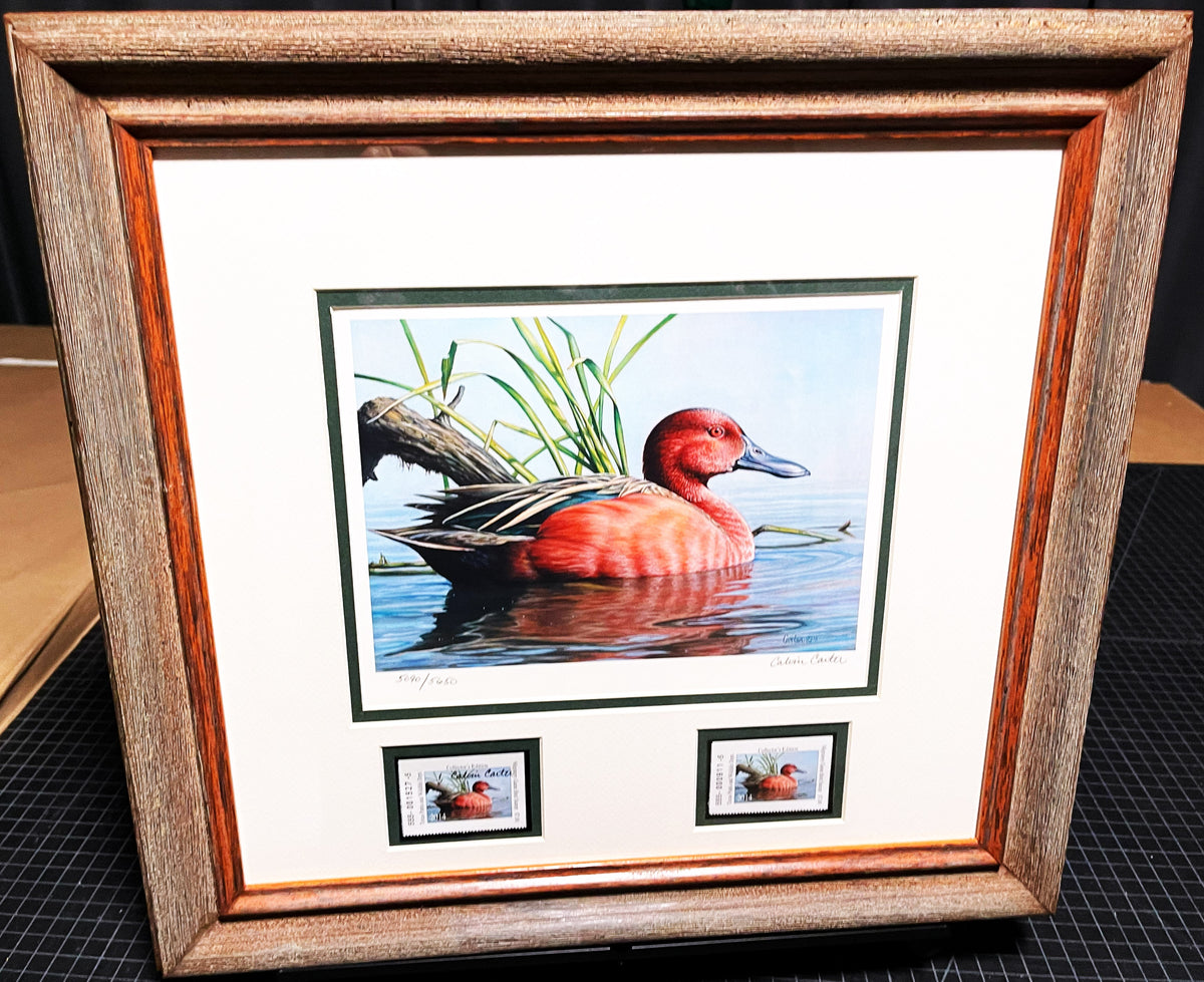 Good DJ-Cleland Hura South Carolina Waterfowl Print 2 Stamps Framed Signed Numbered.