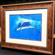 Load image into Gallery viewer, Al Barnes Marlin And Sailfish Original Acrylic Paintings On Board - Matched Set Of Two - Brand New Super Custom Sporting Frames