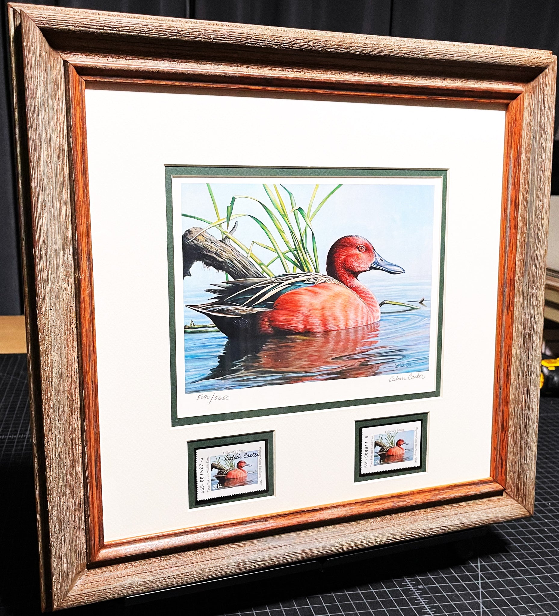 Calvin Carter 2014 Texas Waterfowl Duck Stamp Print With Double