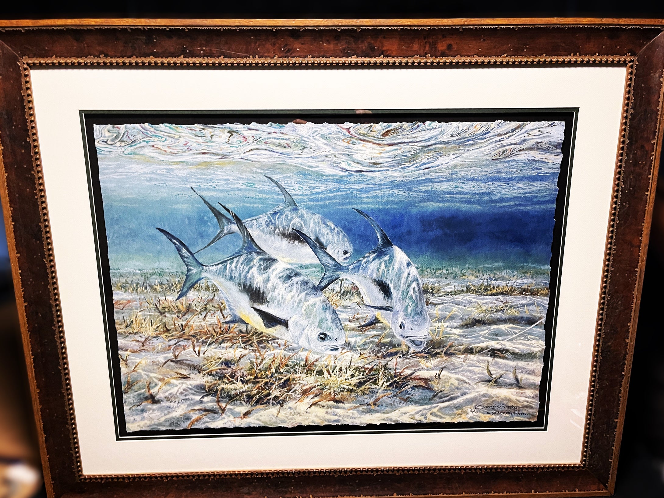 Chance Yarbrough Raghead Permit GiClee Half Sheet Permit Fishing - Brand New Custom Sporting Frame