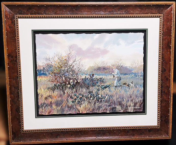 Chance Yarbrough Tribute To Herb GiClee Half Sheet - Quail Hunting With Herb Booth - Brand New Super Custom Sporting Frame