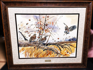 Clay McGaughy "Taking Flight" Original Watercolor Painting Full Sheet Sheet - Brand New Super Custom Sporting Frame