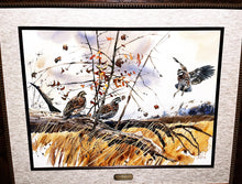 Load image into Gallery viewer, Clay McGaughy &quot;Taking Flight&quot; Original Watercolor Painting Full Sheet Sheet - Brand New Super Custom Sporting Frame