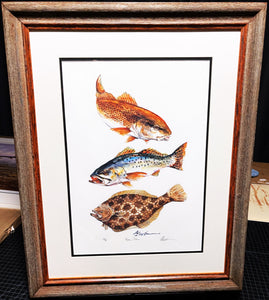 Don Breeden Texas Slam GiClee Quarter Sheet Speckled Trout - Brand New Super Custom Sporting Frame