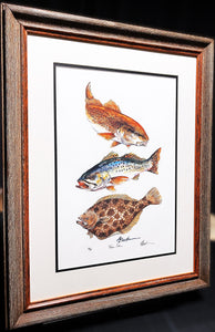 Don Breeden Texas Slam GiClee Quarter Sheet Speckled Trout - Brand New Super Custom Sporting Frame