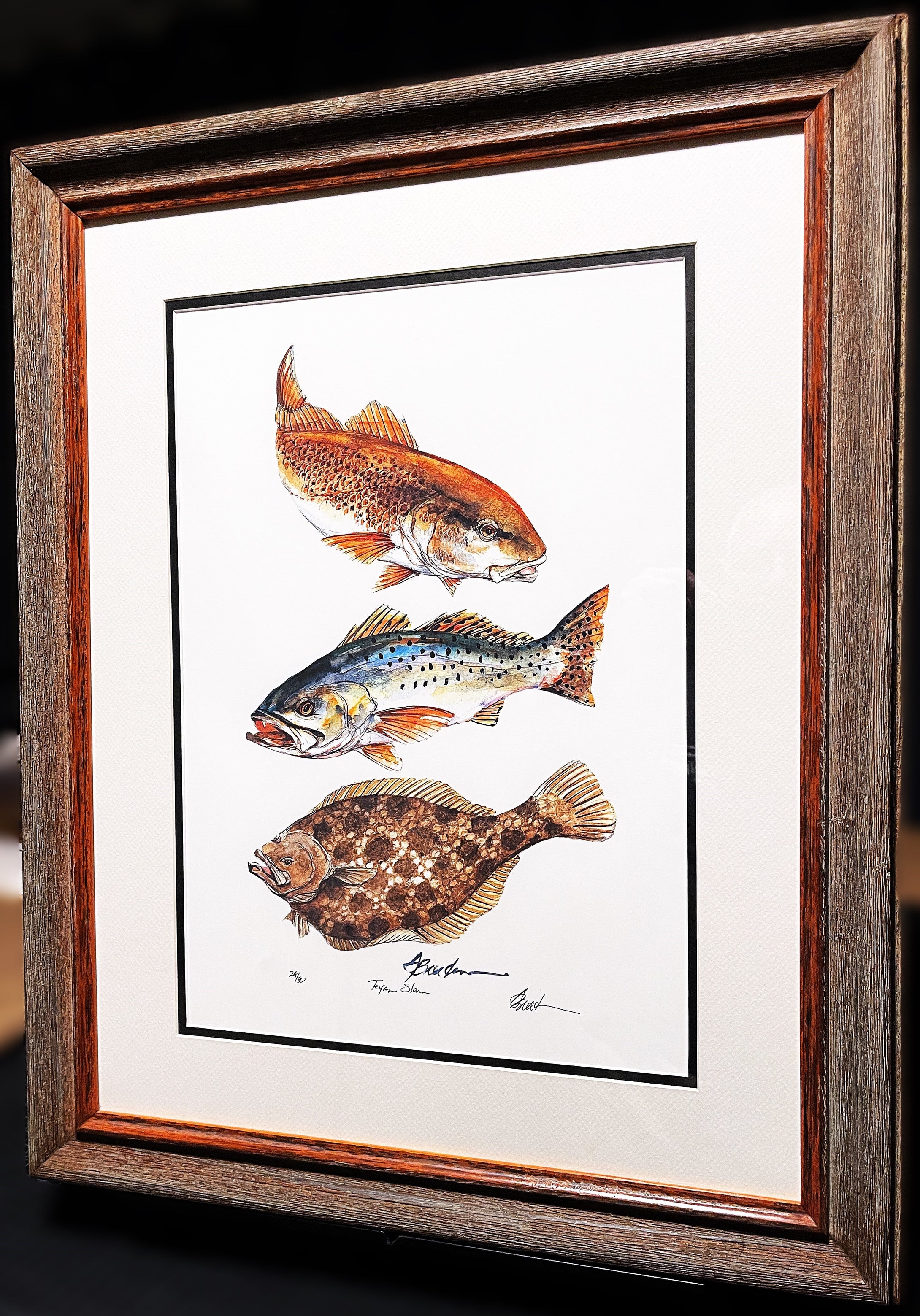 Don Breeden Texas Slam GiClee Quarter Sheet Speckled Trout - Brand New Super Custom Sporting Frame