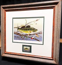Load image into Gallery viewer, Donald Blakney 1983 Bass Research Foundation Stamp Print With Stamp - Brand New Custom Sporting Frame