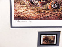 Load image into Gallery viewer, Herb Booth 1996 Texas Quail Stamp Print With Double Stamps Artist Proof&quot;