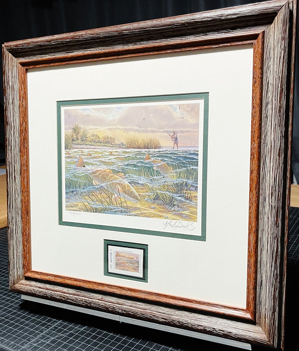 Herb Booth 2008 Texas Saltwater Stamp Print With Stamp - Brand New Super Custom Sporting Frame