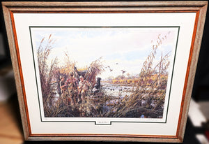 Herb Booth After The Hunt - Lithograph Classic Duck Hunting - Brand New Super Custom Sporting Frame