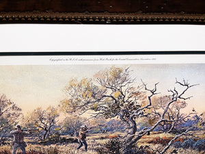 Herb Booth Brush Country Covey - Lithograph - Brand New Custom Sporting Frame