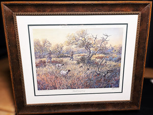 Herb Booth Brush Country Covey - Lithograph - Brand New Custom Sporting Frame
