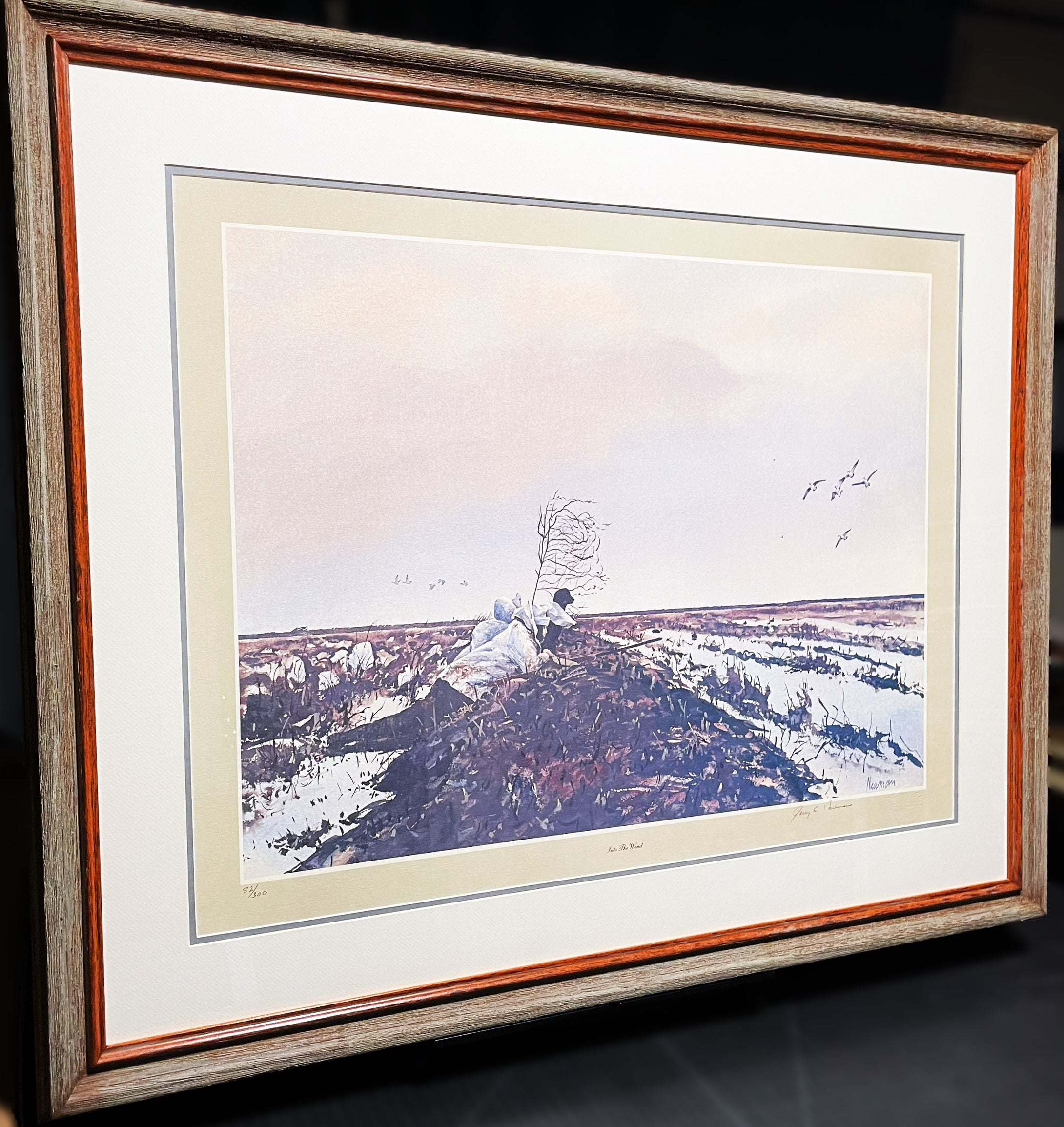 Jerry Newman Into The Wind Lithograph Print - Brand New Custom Sporting Frame