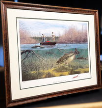 Load image into Gallery viewer, John Dearman Tempting Offer Lithograph Black Bass With Remarque - Brand New Super Custom Sporting Frame