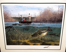 Load image into Gallery viewer, John Dearman Tempting Offer Lithograph Black Bass With Remarque - Brand New Super Custom Sporting Frame