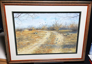 John Dearman Blue Quail - GiClee Full Sheet - Brand New Custom Sporting Frame