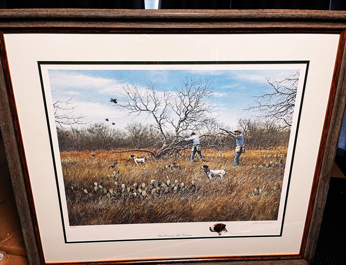 John Dearman Clear Covey Lithograph With Rare Pointer Remarque - Brand New Custom Sporting Frame