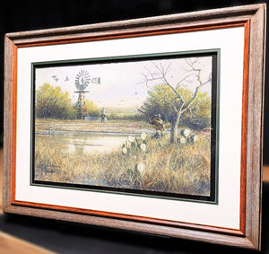 John Dearman Dove 2008 GiClee Half Sheet Dove Hunting - Brand New Super Custom Sporting Frame