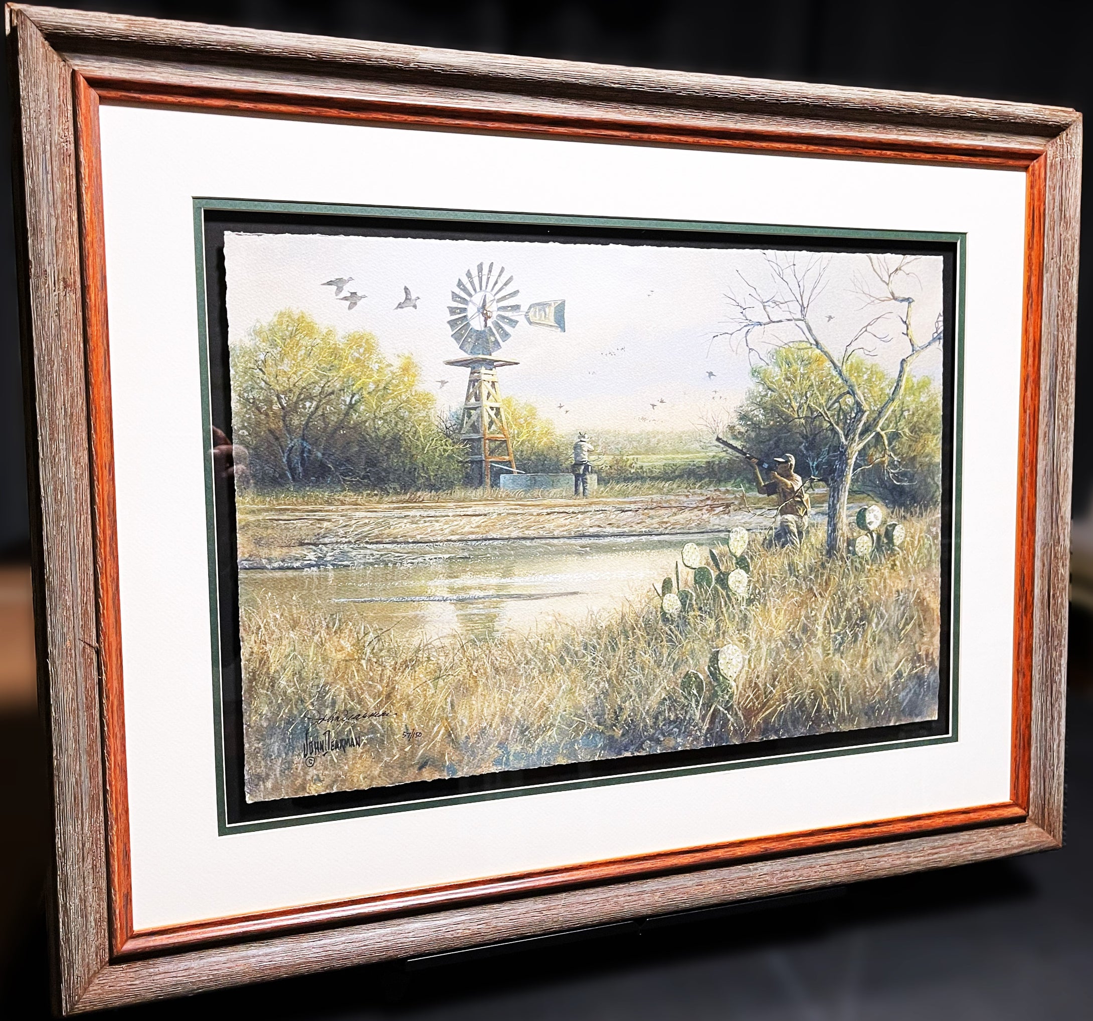 John Dearman Dove 2008 GiClee Half Sheet Dove Hunting - Brand New Super Custom Sporting Frame