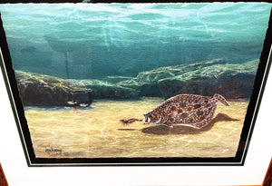 John Dearman Flounder 2024 GiClee Quarter Sheet - Brand New Super Custom Sporting Frame