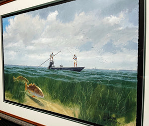 John Dearman Laguna Reds GiClee Full Sheet - Coastal Conservation Association CCA - Brand New Super Custom Sporting Frame