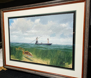 John Dearman Laguna Reds GiClee Full Sheet - Coastal Conservation Association CCA - Brand New Super Custom Sporting Frame