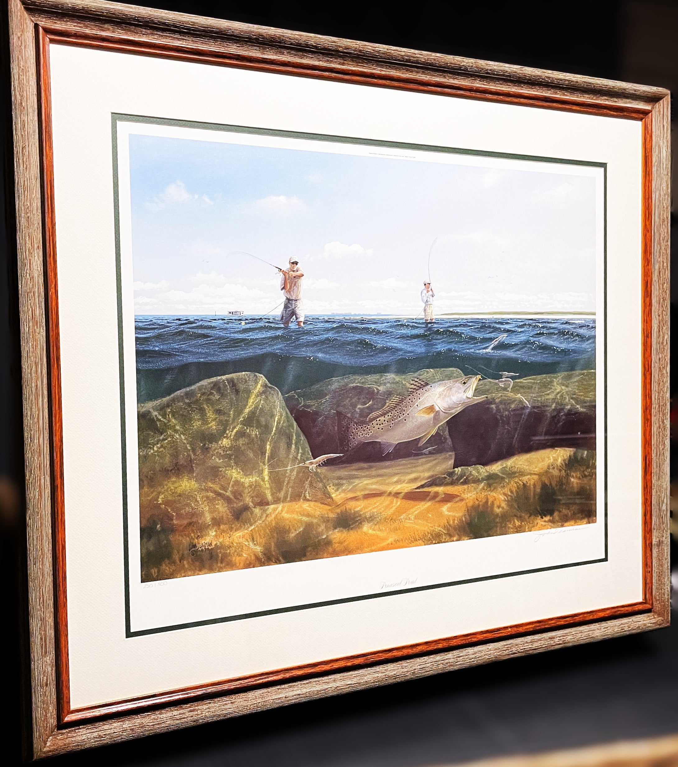 John Dearman Penascal Point & Rocky Slough - Lithograph's Matched And Paired Set Of Two - Brand New Super Custom Sporting Frames