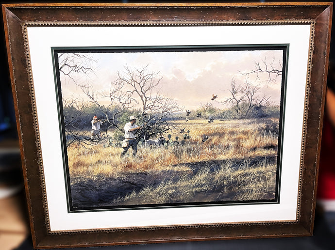 John Dearman Quail 2005 - Full Sheet GiClee - Brand New Super Custom Sporting Frame