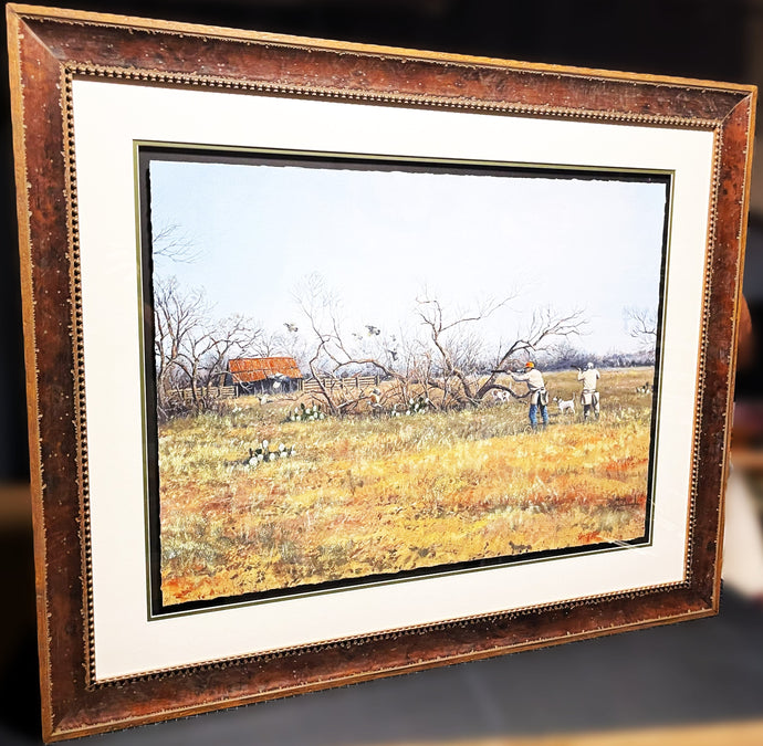 John Dearman Quail 2023 GiClee Full Sheet - Bobwhite Quail Hunting - Brand New Super Custom Sporting Frame