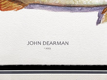 Load image into Gallery viewer, John Dearman Recuerdos GiClee 3/4 Sheet Speckled Trout, Red &amp; Lures - Brand New Super Custom Sporting Frame  ***  CHRISTMAS SPECIAL  ***