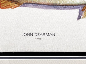 John Dearman Recuerdos GiClee 3/4 Sheet Speckled Trout, Red & Lures - Brand New Super Custom Sporting Frame  ***  CHRISTMAS SPECIAL  ***