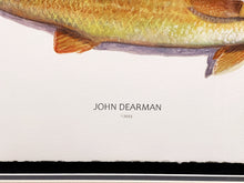 Load image into Gallery viewer, John Dearman Recuerdos GiClee 3/4 Sheet Speckled Trout, Red &amp; Lures - Brand New Custom Sporting Frame  ***  SUMMER SPECIAL  ***