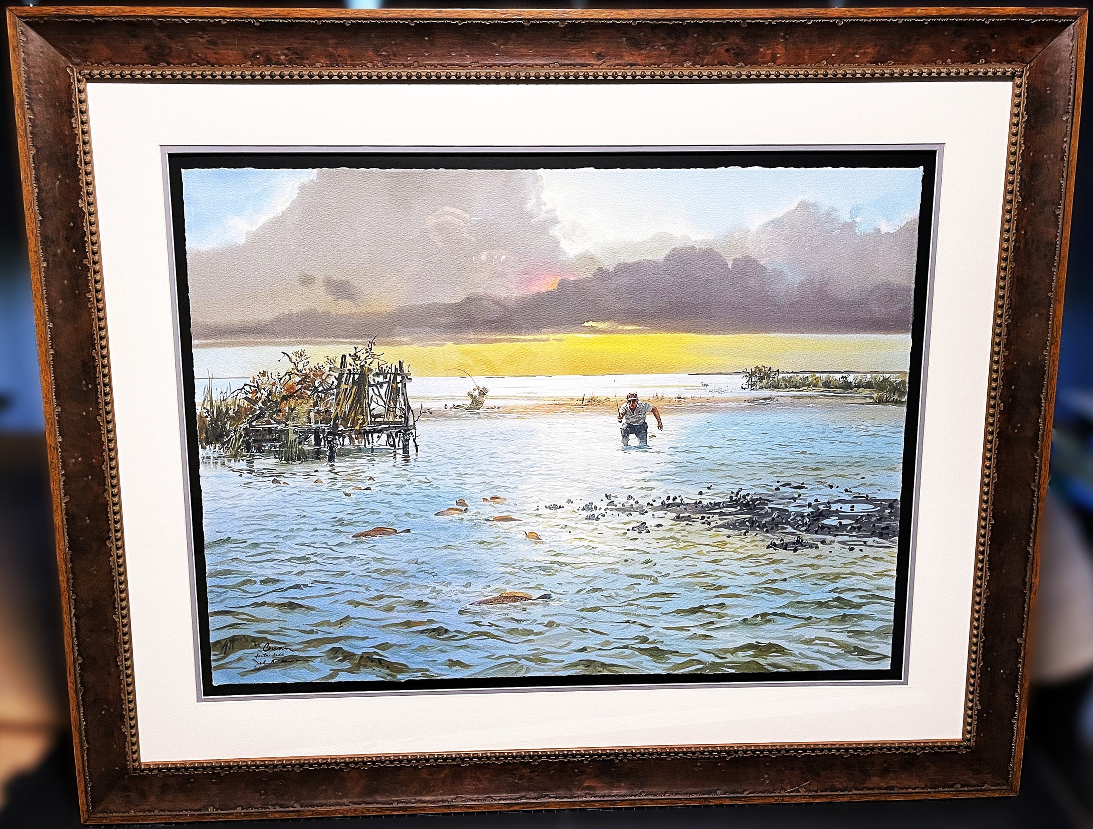 John P. Cowan Dog Days Rare GiClee Full Sheet - Brand New Super Custom Sporting Frame