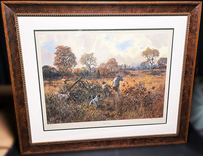 John P. Cowan Quick Draw Lithograph Year 1985 - Brand New Super Custom Sporting Frame