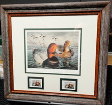 Load image into Gallery viewer, Joe Hautman 2002 Texas Waterfowl Duck Stamp Print With Double Stamps - Brand New Super Custom Sporting Frame