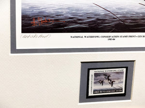 Les Kouba 1983 National Waterfowl Conservation Stamp Print With Stamp - Artist Proof  - Brand New Custom Sporting Frame