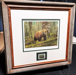 Michael Coleman 1985 Boone And Crockett Club Stamp Print With Stamp - Brand New Custom Sporting Frame