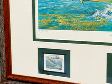 Load image into Gallery viewer, Ronnie Wells 1992 Coastal Conservation Association CCA Stamp Print With Double Stamps - Brand New Super Custom Sporting Framed