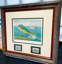 Load image into Gallery viewer, Ronnie Wells 1992 Coastal Conservation Association CCA Stamp Print With Double Stamps - Brand New Super Custom Sporting Framed