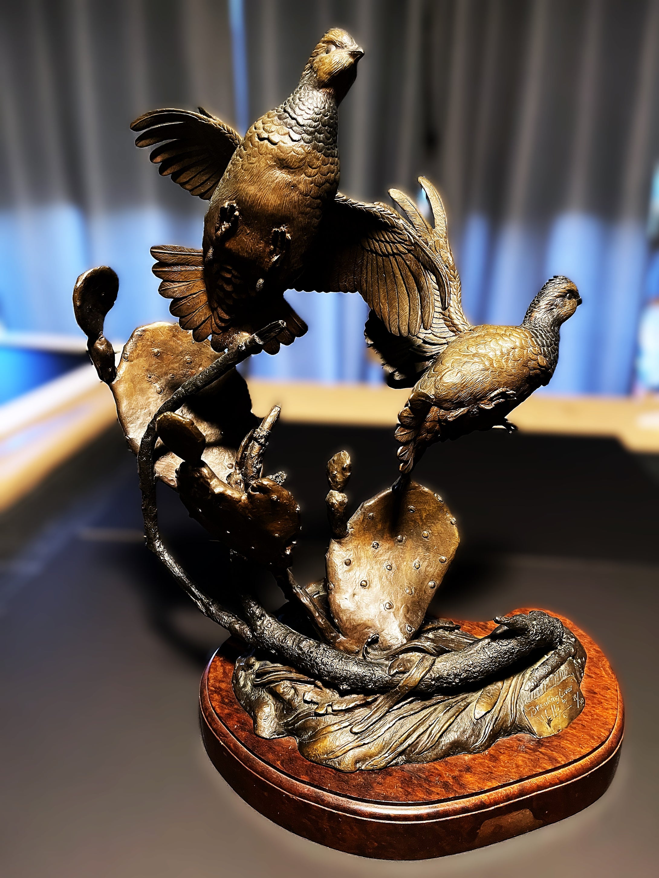 Ronnie Wells Bobwhite Quail Bronze - Very Large Heavy Pre-Owned Mint Custom Solid Cast