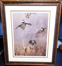 Load image into Gallery viewer, Seerey Lester Flight Path Lithograph Limited Edition Bobwhite Quail Scene - Brand New Super Custom Sporting Frame  ***  CHRISTMAS SPECIAL  ***