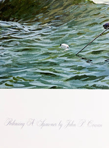 John P. Cowan Releasing A Spawner Lithograph Year 1988 - Brand New Custom Sporting Frame