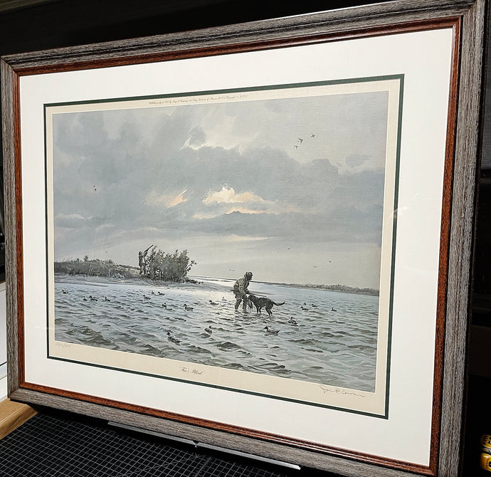 John P. Cowan Fox's Blind Lithograph Year 1980 - Brand New Custom Sporting Frame