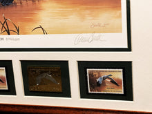 Load image into Gallery viewer, Daniel Smith 1988 Federal Duck Stamp Print Gold Medallion Edition With Double Stamps - Brand New Custom Sporting Frame&quot; Flying Snow Goose