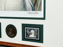 Load image into Gallery viewer, Sherrie Russell Meline 2006 Federal Duck Stamp Print Gold Medallion Edition With Double Stamps - Brand New Custom Sporting Frame