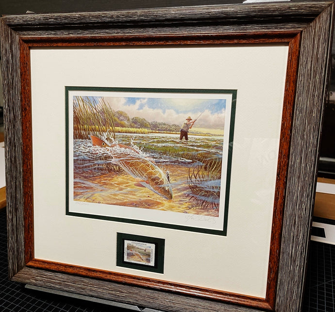 Herb Booth 2003 Coastal Conservation Association CCA Stamp Print With Stamp - Brand New Super Custom Sporting Frame