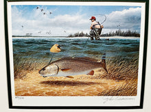 Load image into Gallery viewer, John Dearman 1990 Texas Saltwater Stamp Print With Double Stamps - Brand New Super Custom Sporting Frame