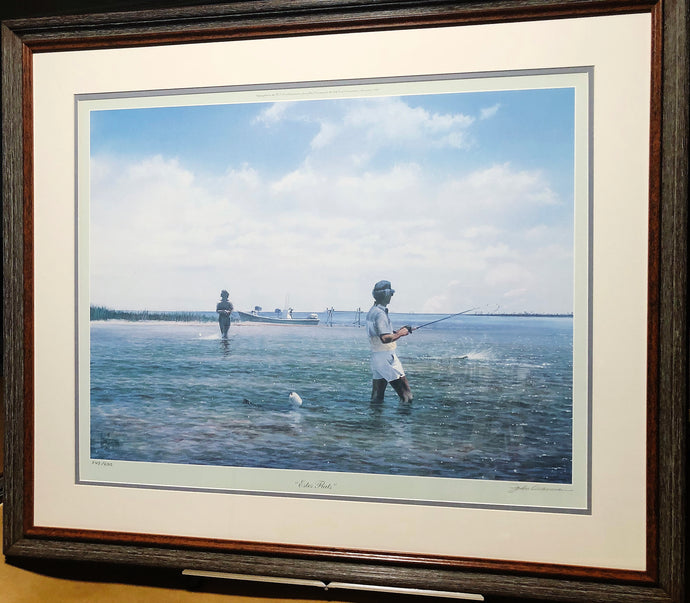 John Dearman Estes Flats Lithograph Gulf Coastal Conservation Association GCCA CCA - Brand New Super Custom Sporting Frame