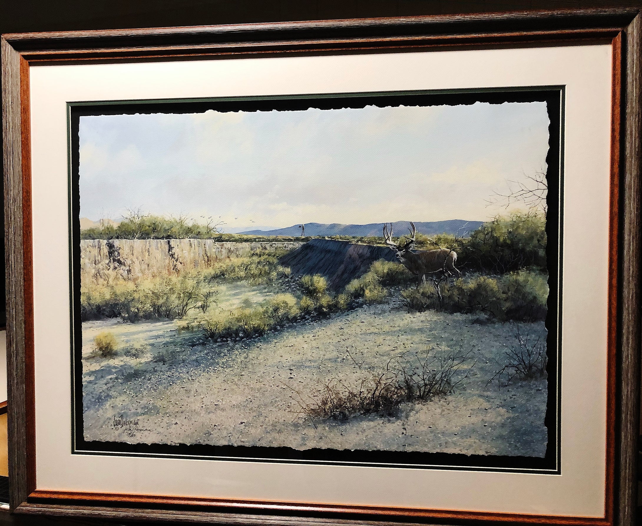 John Dearman Mule Deer GiClee Full Sheet - Brand New Super Custom Sporting Frame