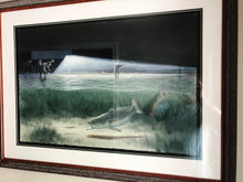 Load image into Gallery viewer, John Dearman Night Fishing GiClee Full Sheet - Fishing Specks Under The Lights - Brand New Custom Sporting Frame